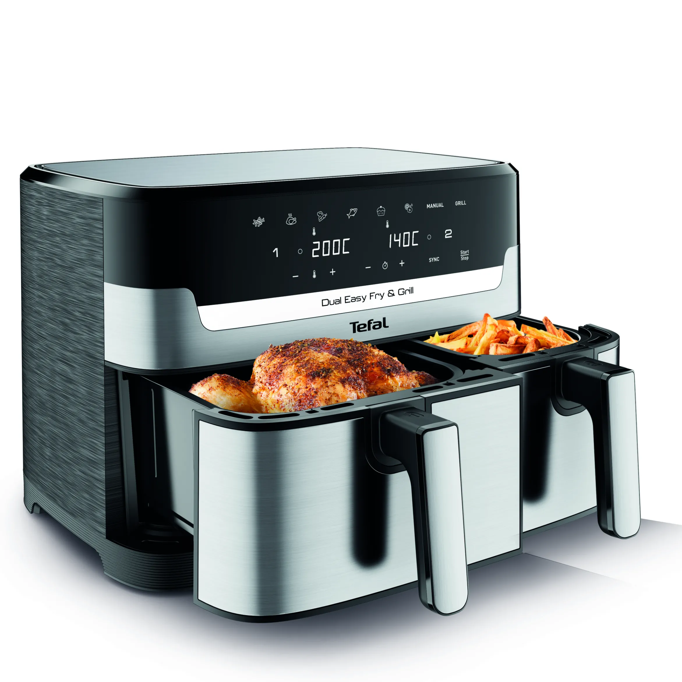 Dual Easy Fry & Grill 8,3 L Edelstahl Heißluftfritteuse EY905D